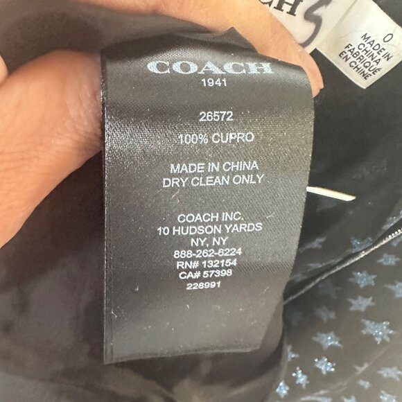 ⭐Coach Star Print Waistcoat Dress Black Blue Silk mid-length glittered Size 0⭐ - Picture 6 of 12